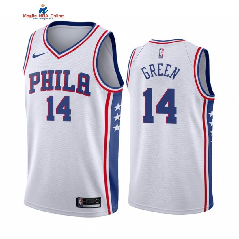 Maglia NBA Nike Philadelphia Sixers #14 Danny Green Bianco Association 2020-21 Acquista