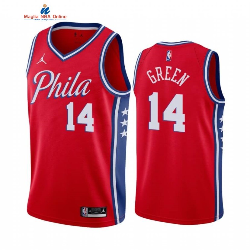 Maglia NBA Nike Philadelphia Sixers #14 Danny Green Rosso Statement 2020-21 Acquista