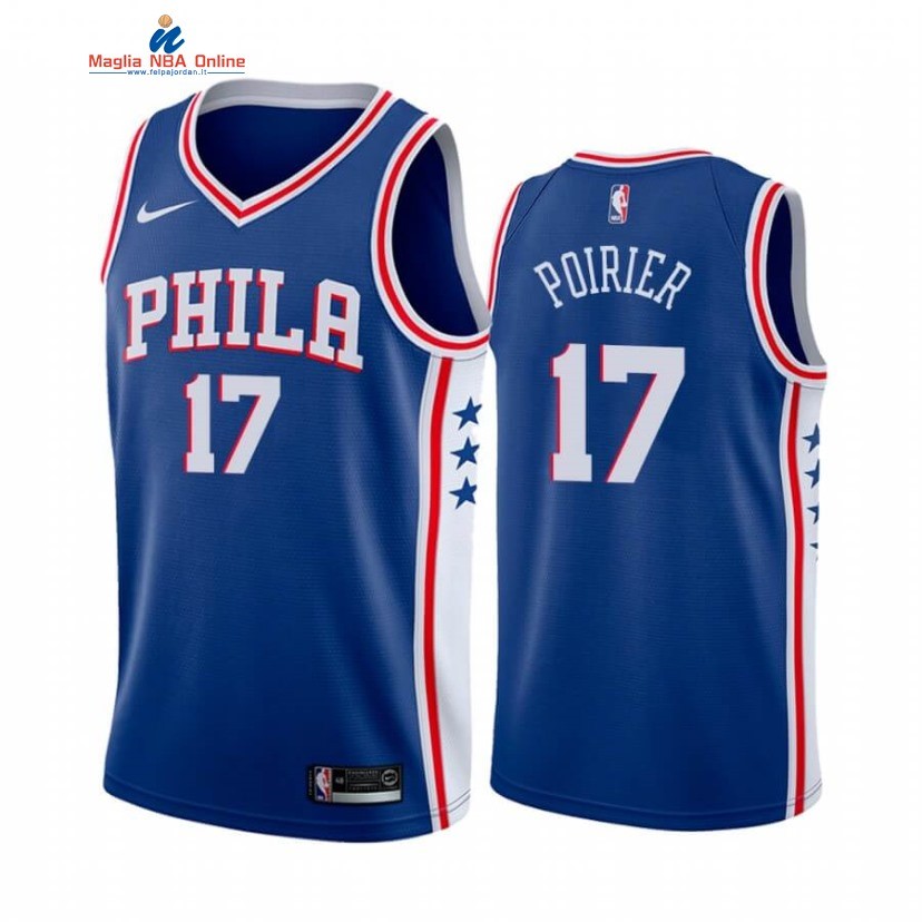 Maglia NBA Nike Philadelphia Sixers #17 Vincent Poirier Blu Icon 2020-21 Acquista