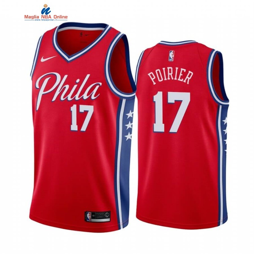 Maglia NBA Nike Philadelphia Sixers #17 Vincent Poirier Rosso Statement 2020-21 Acquista