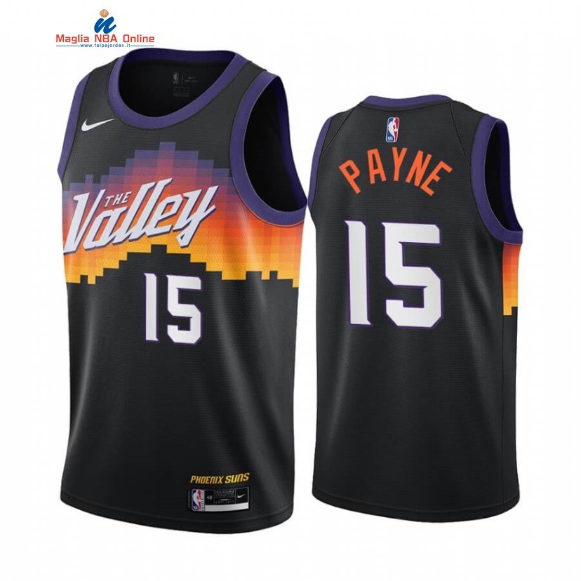 Maglia NBA Nike Phoenix Suns #15 Cameron Payne Nike Nero Città 2020-21 Acquista