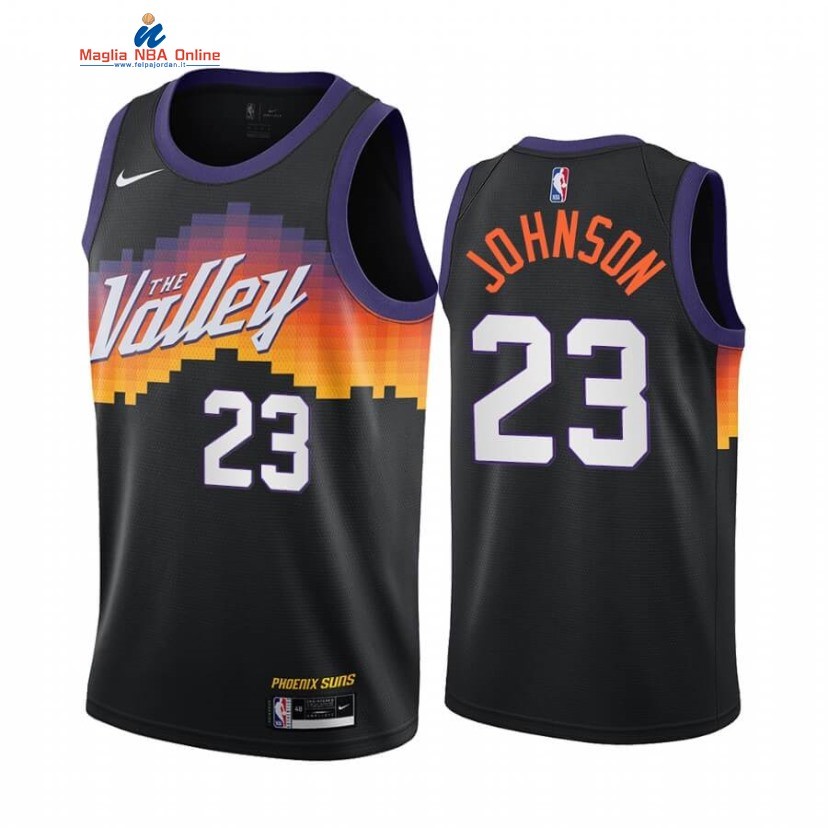 Maglia NBA Nike Phoenix Suns #23 Cameron Johnson Nike Nero Città 2020-21 Acquista
