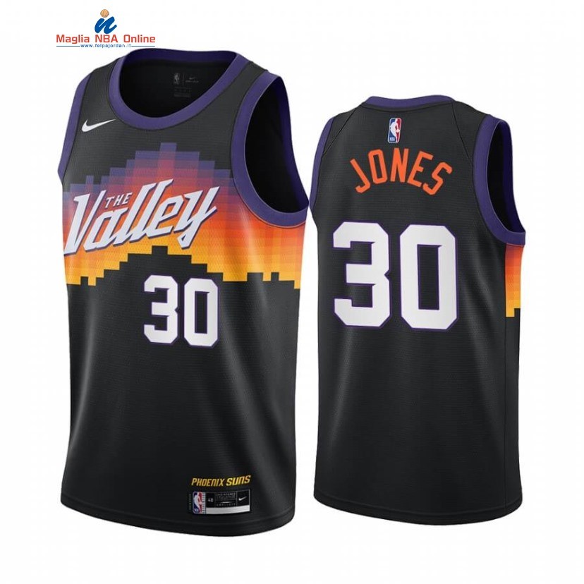 Maglia NBA Nike Phoenix Suns #30 Damian Jones Nike Nero Città 2020-21 Acquista