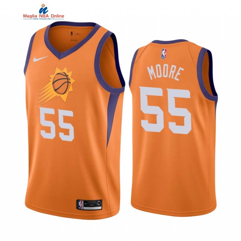 Maglia NBA Nike Phoenix Suns #55 E'Twaun Moore Arancia Statement 2020-21 Acquista