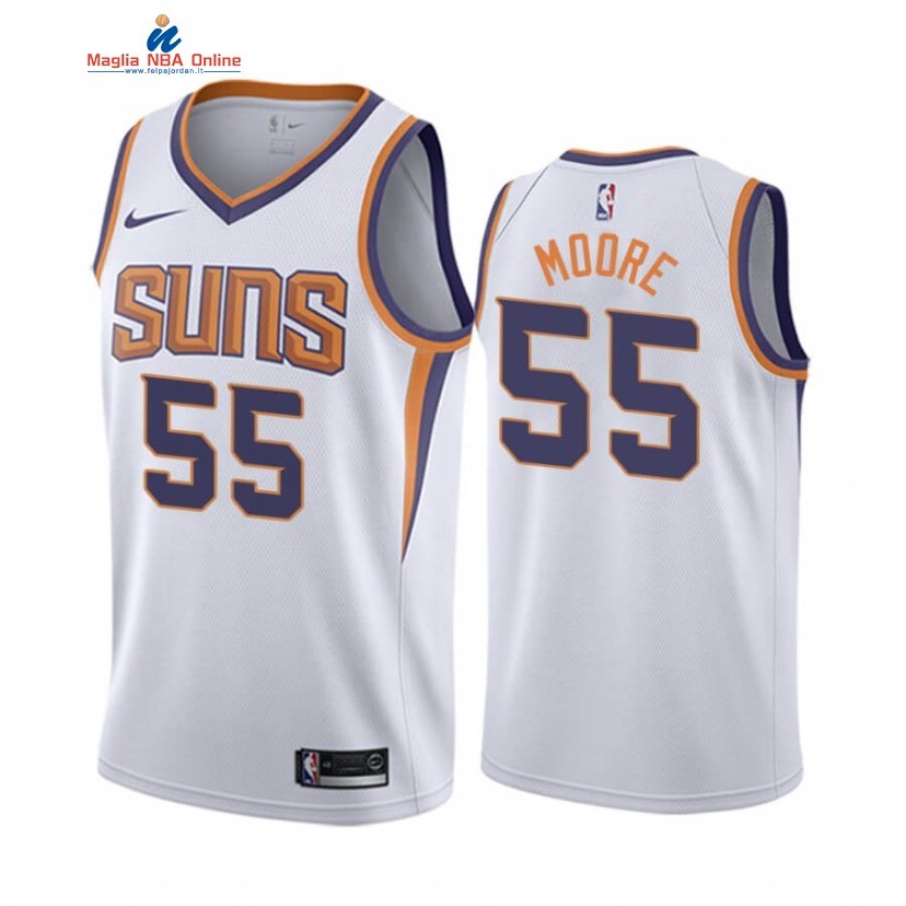 Maglia NBA Nike Phoenix Suns #55 E'Twaun Moore Bianco Association 2020-21 Acquista