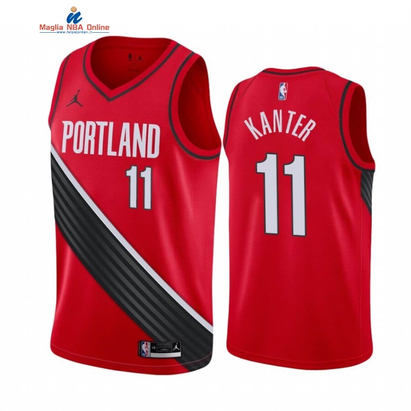 Maglia NBA Nike Portland Trail Blazers #11 Enes Kanter Rosso Statement 2020-21 Acquista