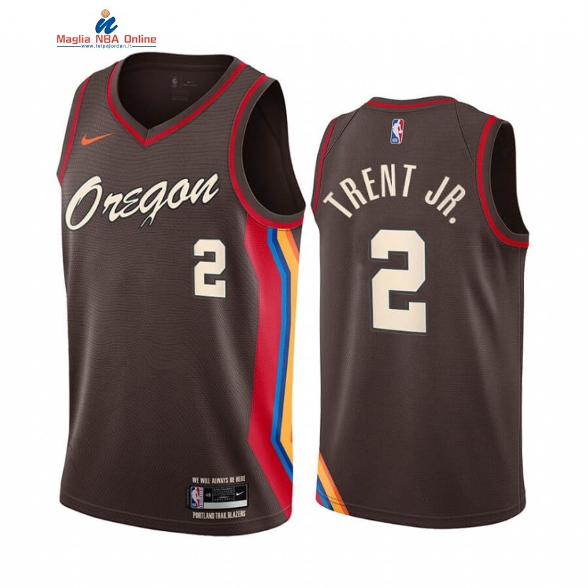 Maglia NBA Nike Portland Trail Blazers #2 Gary Trent Jr. Nike Nero Città 2020-21 Acquista