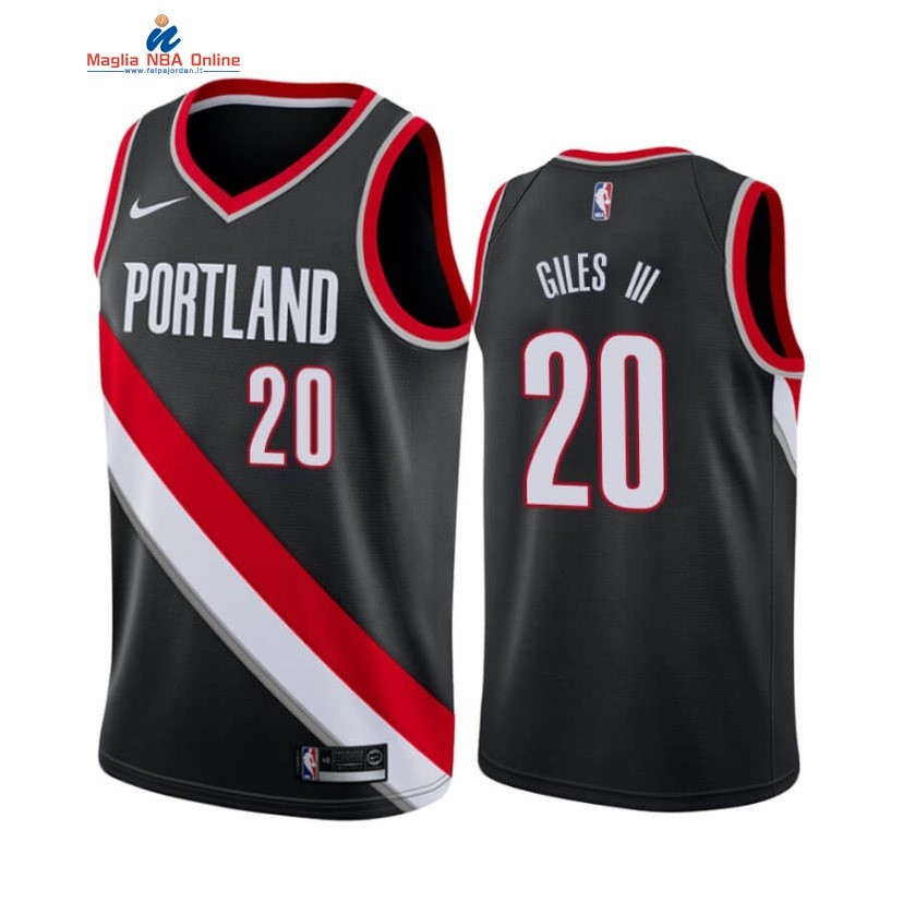 Maglia NBA Nike Portland Trail Blazers #20 Harry Giles III Nero Icon 2020-21 Acquista