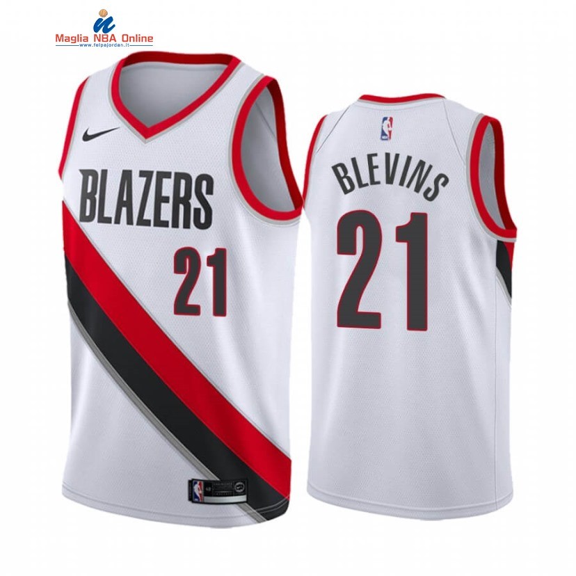 Maglia NBA Nike Portland Trail Blazers #21 Keljin Blevins Bianco Association 2020-21 Acquista