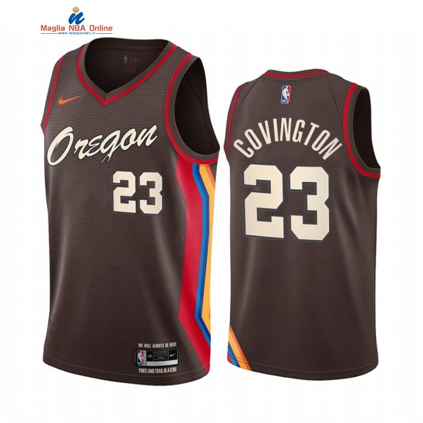 Maglia NBA Nike Portland Trail Blazers #23 Robert Covington Nike Nero Città 2020-21 Acquista