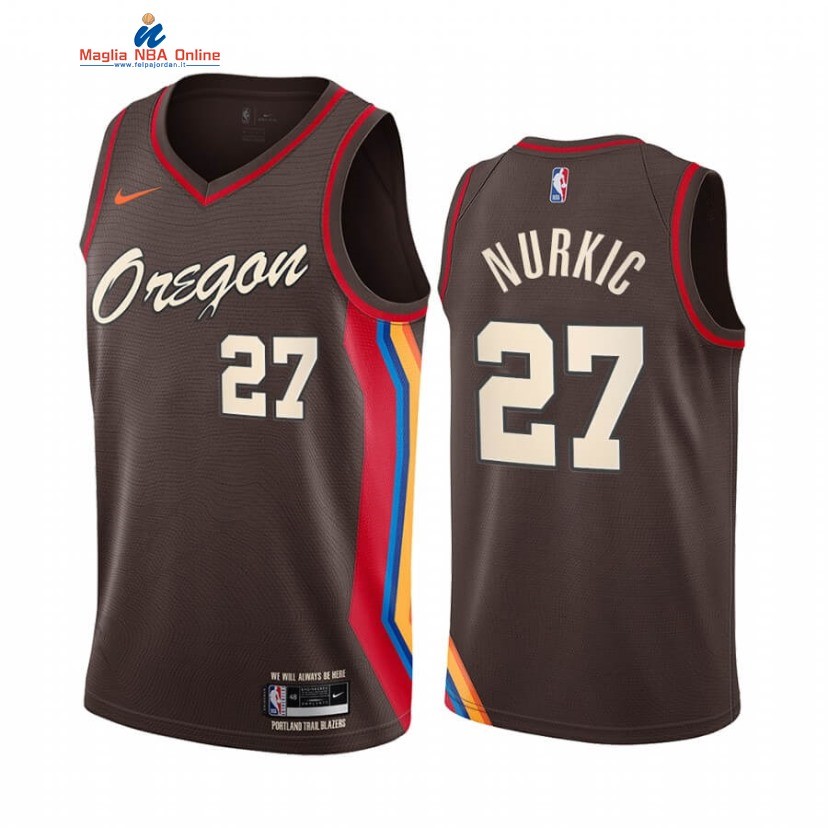 Maglia NBA Nike Portland Trail Blazers #27 Jusuf Nurkic Nike Nero Città 2020-21 Acquista