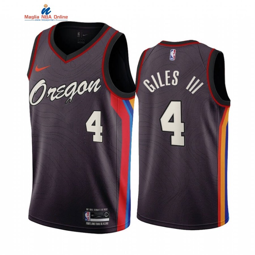 Maglia NBA Nike Portland Trail Blazers #4 Harry Giles III Nike Nero Città 2020-21 Acquista