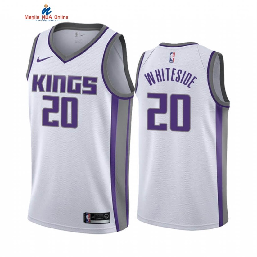 Maglia NBA Nike Sacramento Kings #20 Hassan Whiteside Bianco Association 2020-21 Acquista