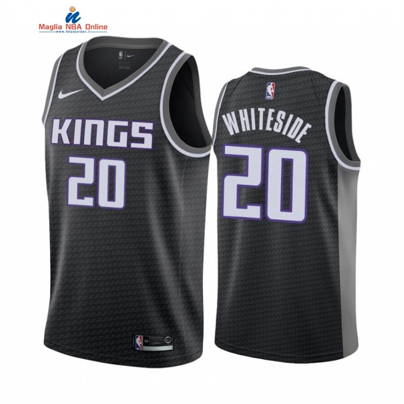 Maglia NBA Nike Sacramento Kings #20 Hassan Whiteside Nero Statement 2020-21 Acquista