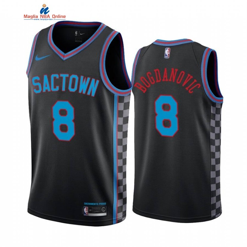 Maglia NBA Nike Sacramento Kings #8 Bogdan Bogdanovic Nero Città 2020-21 Acquista