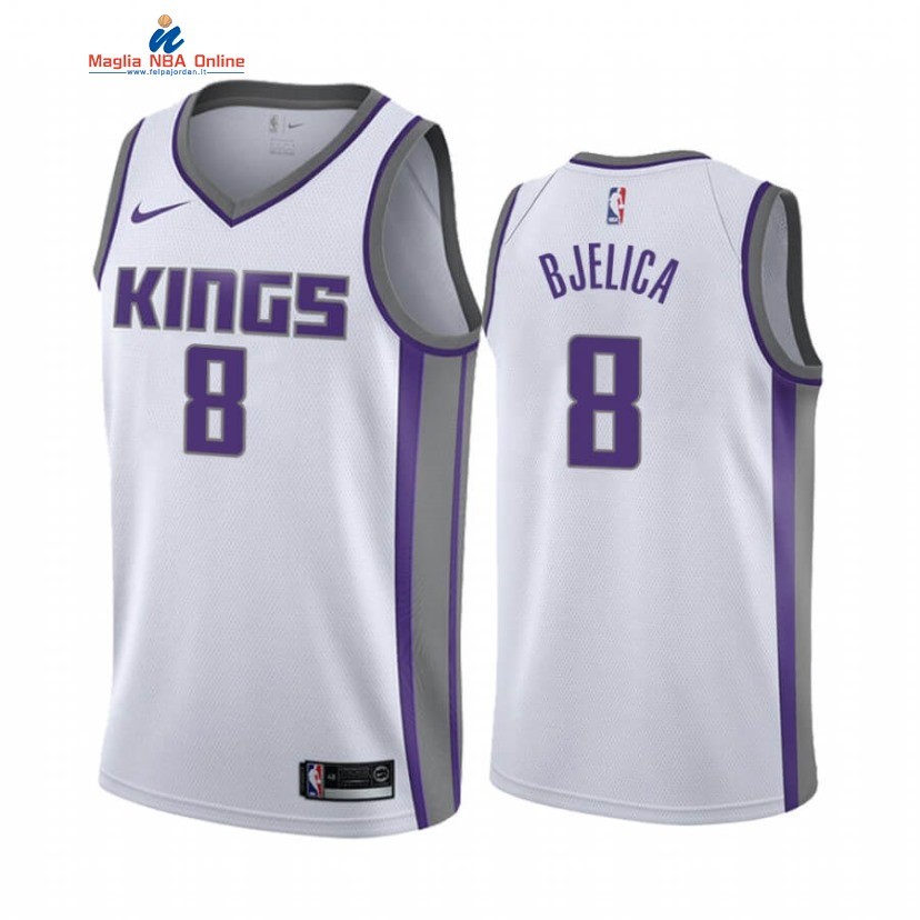 Maglia NBA Nike Sacramento Kings #8 Nemanja Bjelica Bianco Association 2020-21 Acquista