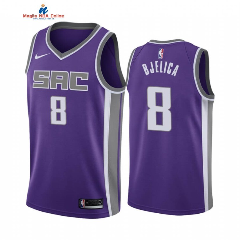 Maglia NBA Nike Sacramento Kings #8 Nemanja Bjelica Porpora Icon 2020-21 Acquista