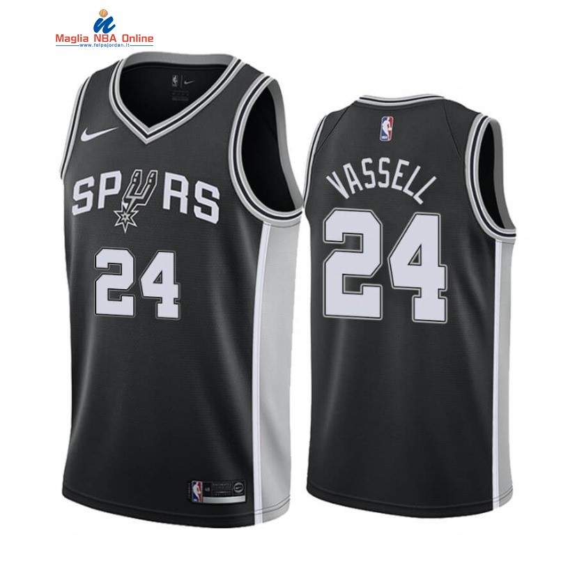 Maglia NBA Nike San Antonio Spurs #24 Devin Vassell Nero Icon 2020-21 Acquista
