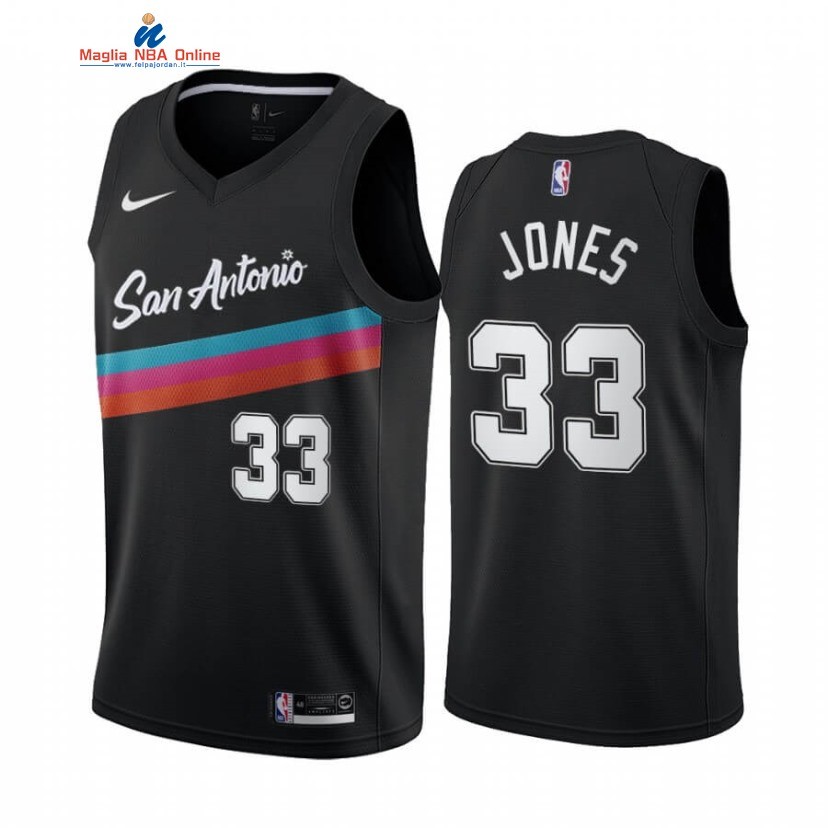 Maglia NBA Nike San Antonio Spurs #33 Tre Jones Nero Città 2020-21 Acquista