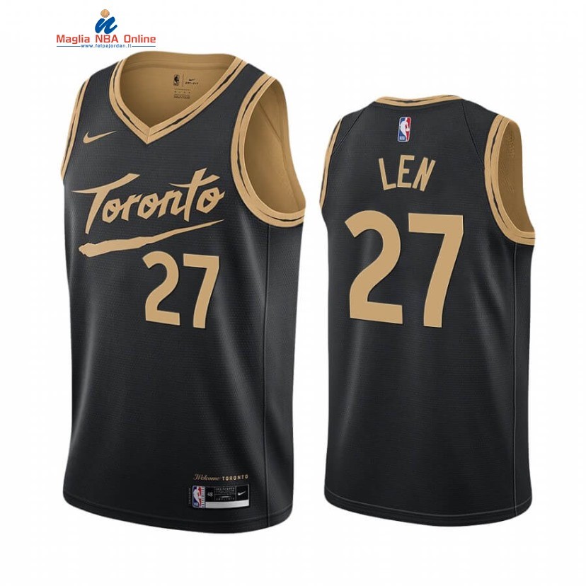Maglia NBA Nike Toronto Raptors #27 Alex Len Nero Città 2020-21 Acquista