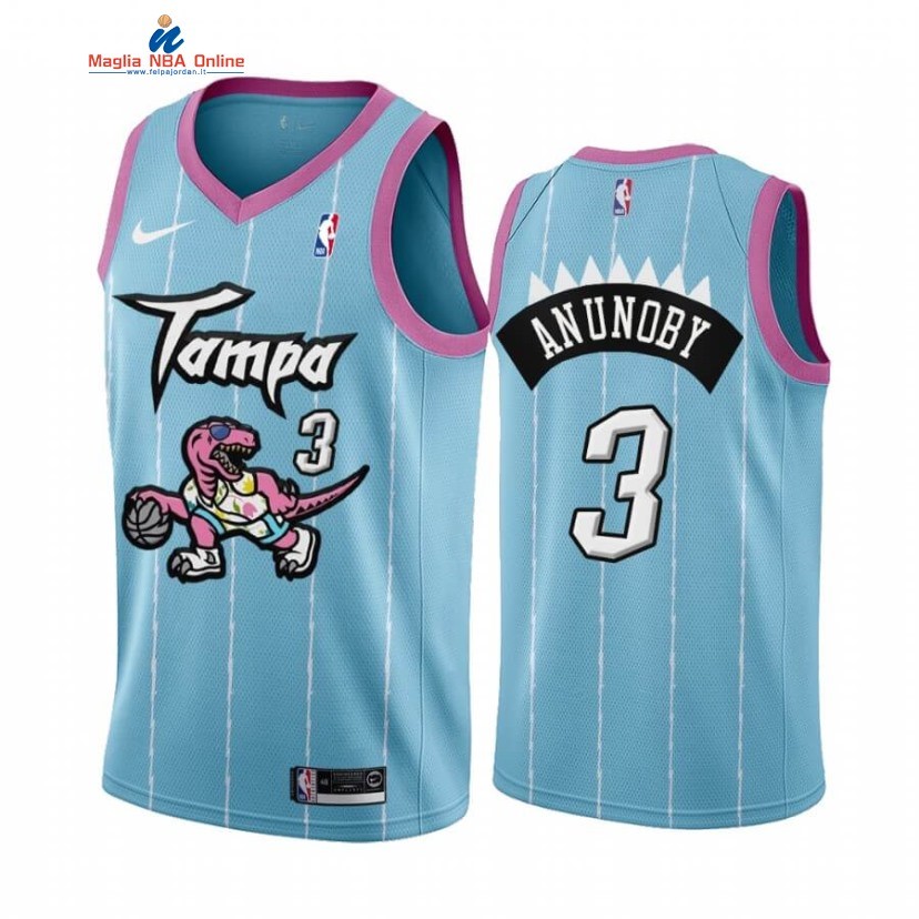 Maglia NBA Nike Toronto Raptors #3 OG Anunoby Blu Città 2020-21 Acquista