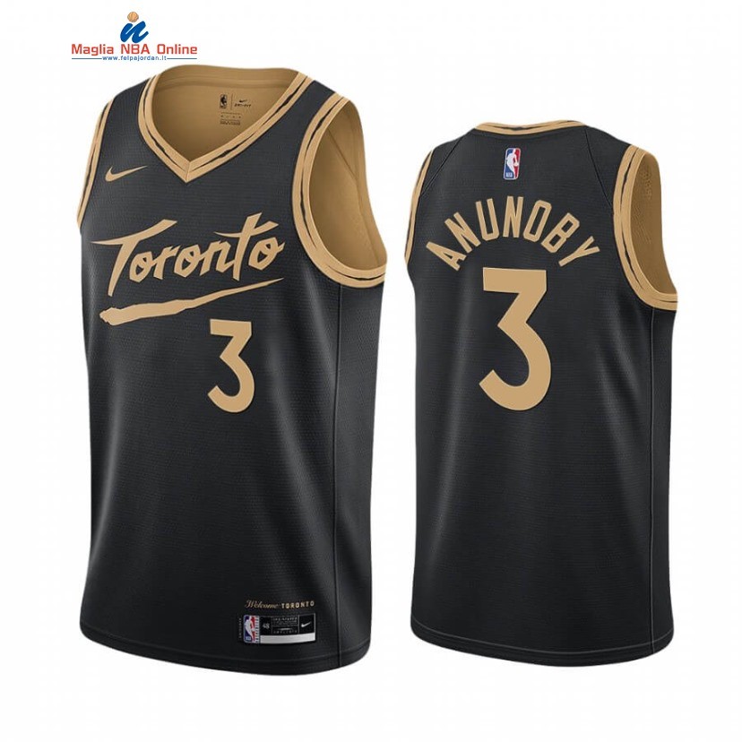 Maglia NBA Nike Toronto Raptors #3 OG Anunoby Nero Città 2020-21 Acquista