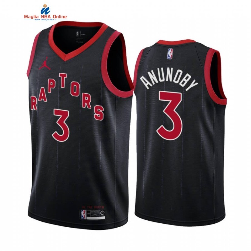 Maglia NBA Nike Toronto Raptors #3 OG Anunoby Nero Statement 2020-21 Acquista