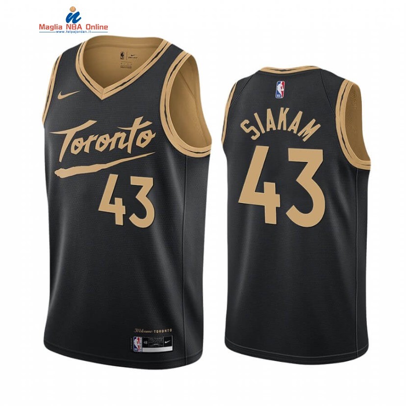 Maglia NBA Nike Toronto Raptors #43 Pascal Siakam Nero Città 2020-21 Acquista