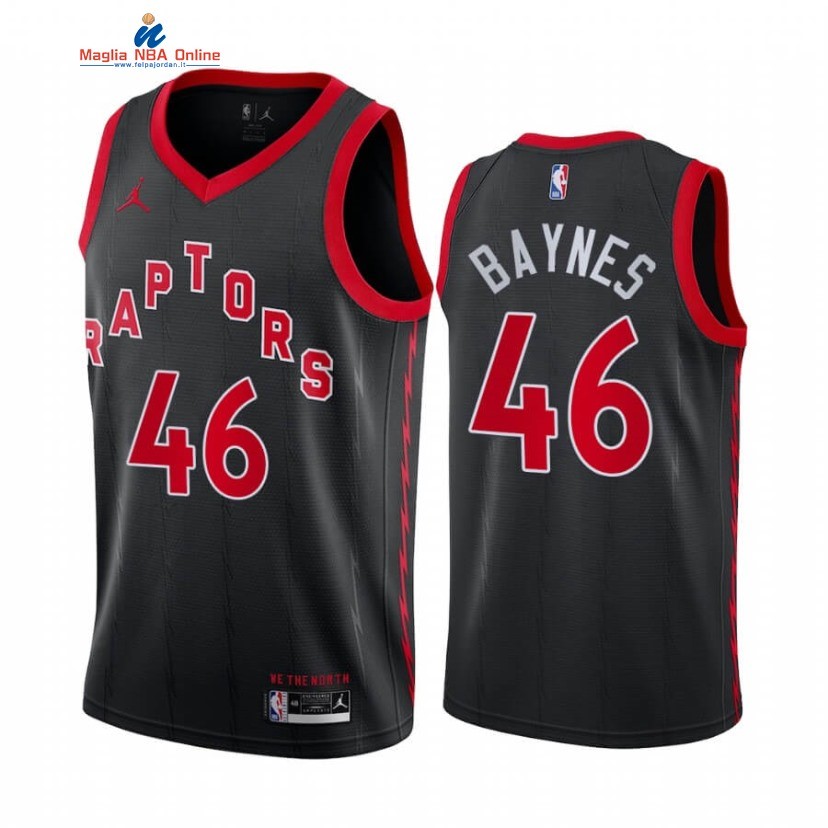 Maglia NBA Nike Toronto Raptors #46 Aron Baynes Nero Statement 2020-21 Acquista