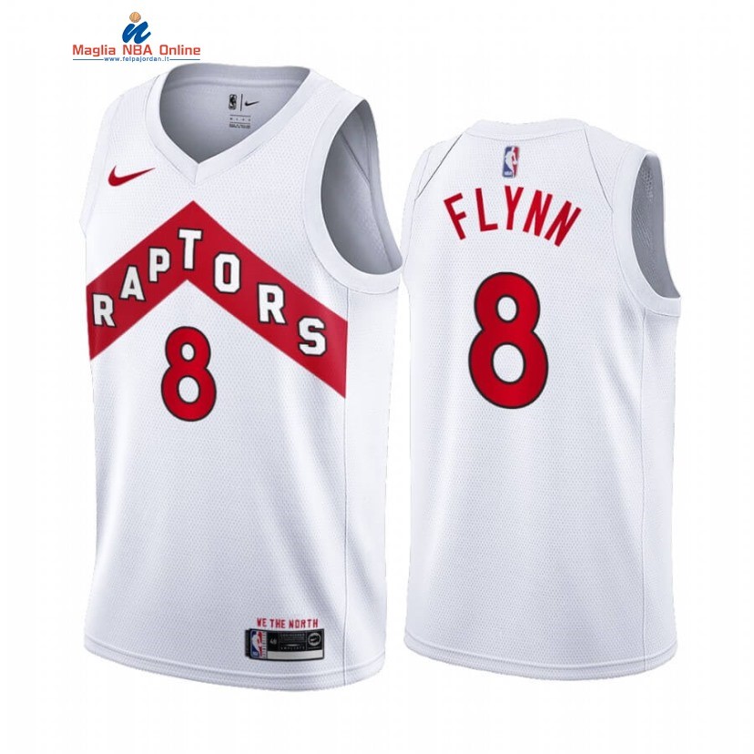 Maglia NBA Nike Toronto Raptors #8 Malachi Flynn Bianco Association 2020-21 Acquista