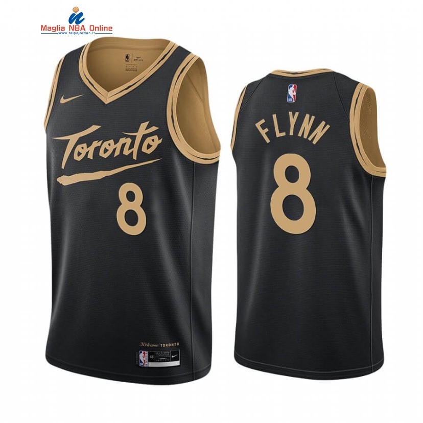Maglia NBA Nike Toronto Raptors #8 Malachi Flynn Nero Città 2020-21 Acquista
