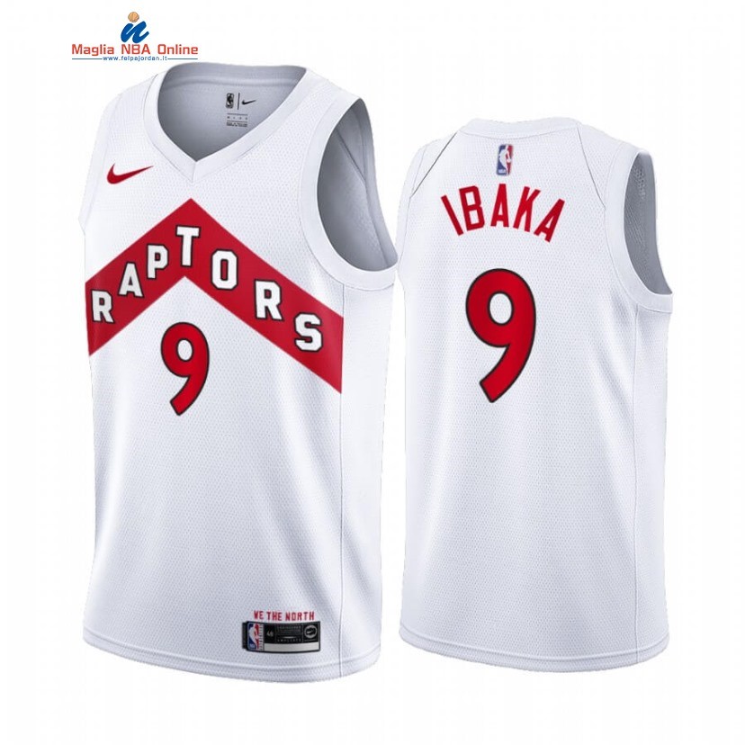 Maglia NBA Nike Toronto Raptors #9 Serge Ibaka Bianco Association 2020-21 Acquista
