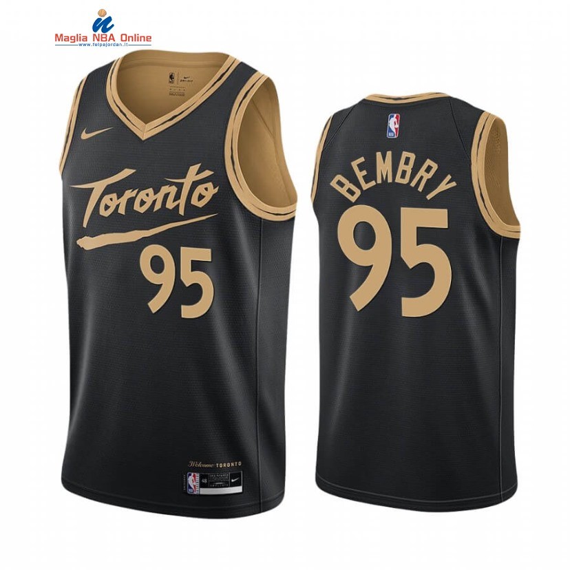 Maglia NBA Nike Toronto Raptors #95 DeAndre' Bembry Nero Città 2020-21 Acquista