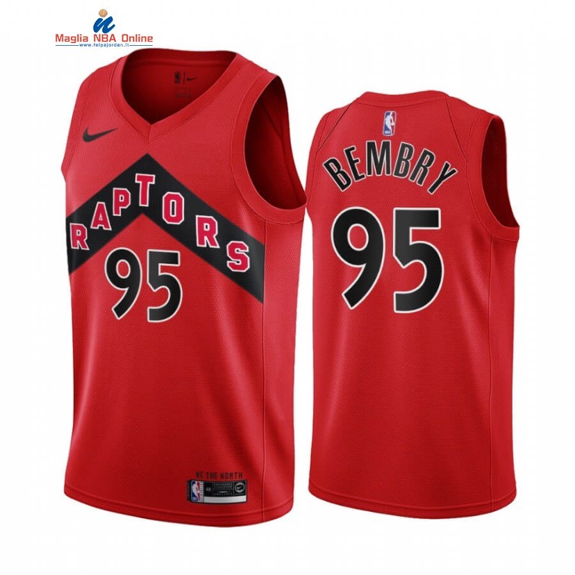 Maglia NBA Nike Toronto Raptors #95 DeAndre' Bembry Rosso Icon 2020-21 Acquista
