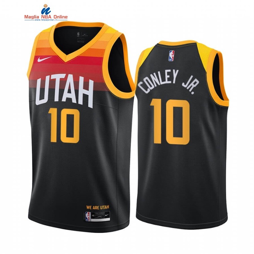 Maglia NBA Nike Utah Jazz #10 Mike Conley Jr. Nero Città 2020-21 Acquista