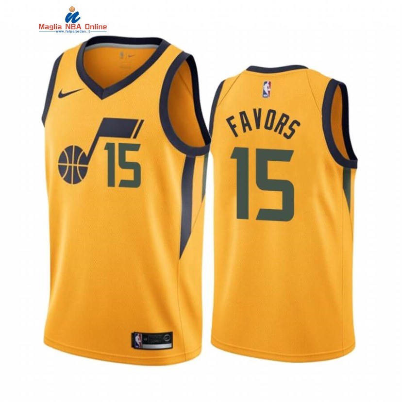 Maglia NBA Nike Utah Jazz #15 Derrick Favors Giallo Statement 2020-21 Acquista