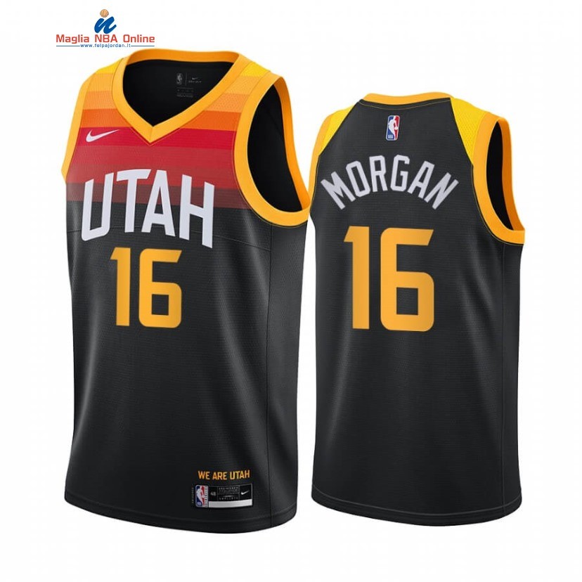 Maglia NBA Nike Utah Jazz #16 Juwan Morgan Nero Città 2020-21 Acquista