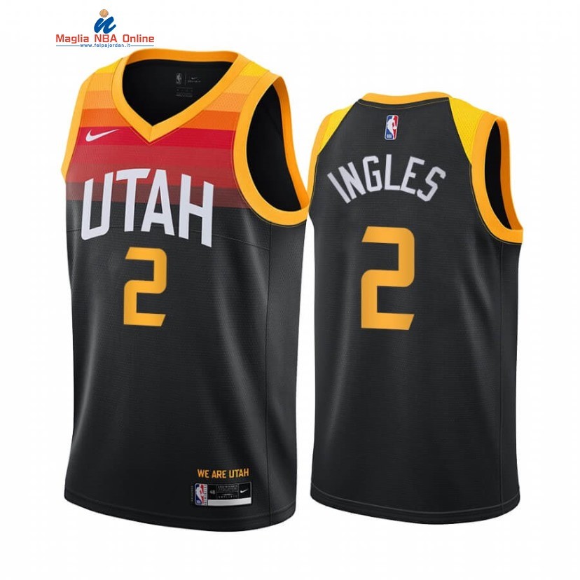 Maglia NBA Nike Utah Jazz #2 Joe Ingles Nero Città 2020-21 Acquista