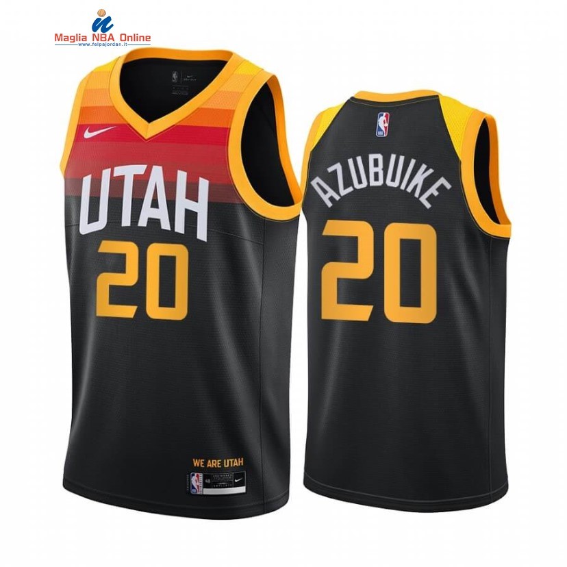 Maglia NBA Nike Utah Jazz #20 Udoka Azubuike Nero Città 2020-21 Acquista