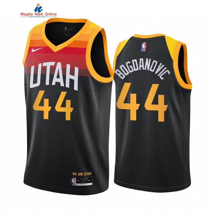Maglia NBA Nike Utah Jazz #44 Bojan Bogdanovic Nero Città 2020-21 Acquista