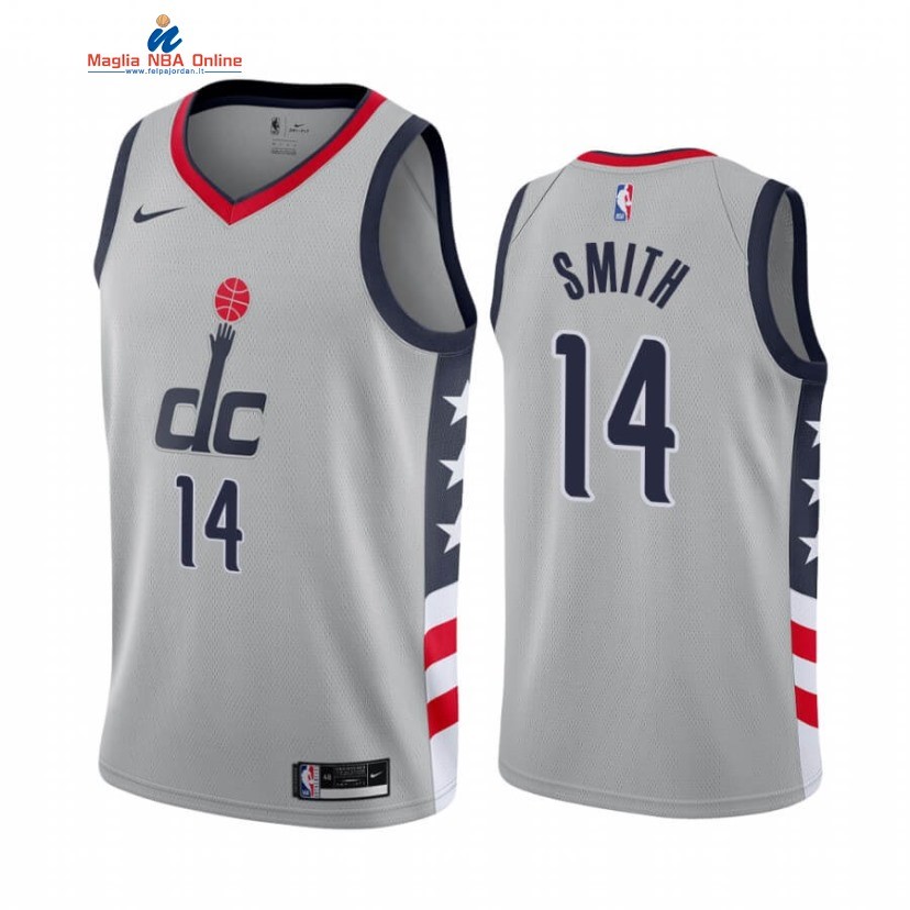 Maglia NBA Nike Washington Wizards #14 Ish Smith Grigio Città 2020-21 Acquista