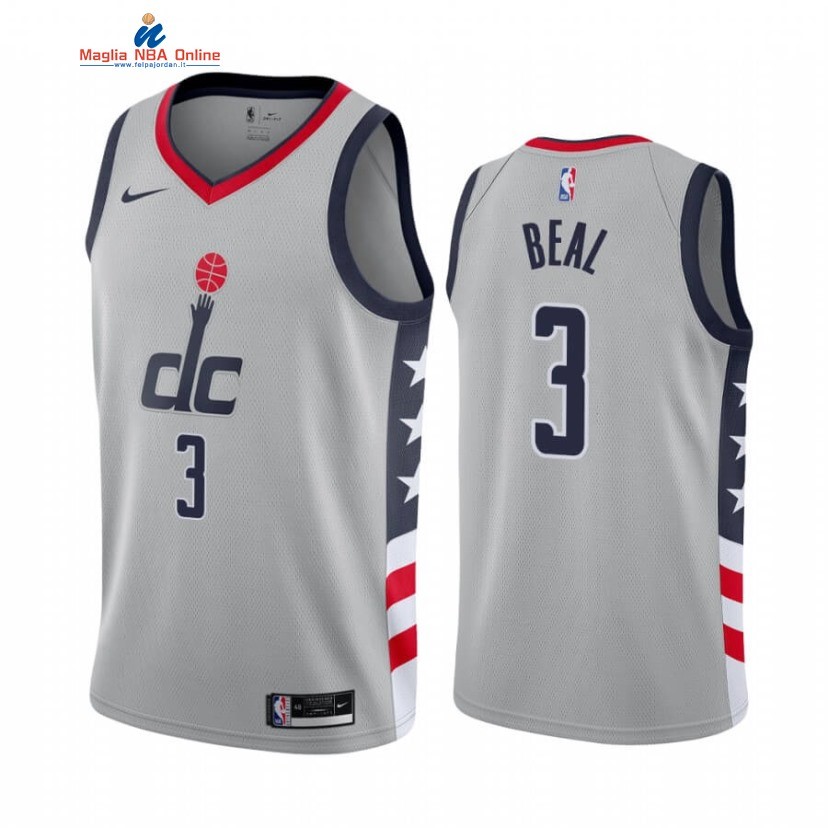 Maglia NBA Nike Washington Wizards #3 Bradley Beal Grigio Città 2020-21 Acquista