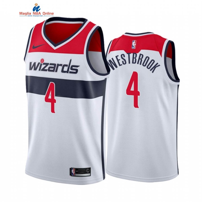 Maglia NBA Nike Washington Wizards #4 Russell Westbrook Bianco Association 2020-21 Acquista