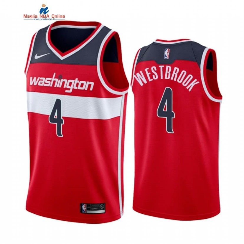 Maglia NBA Nike Washington Wizards #4 Russell Westbrook Rosso Icon 2020-21 Acquista