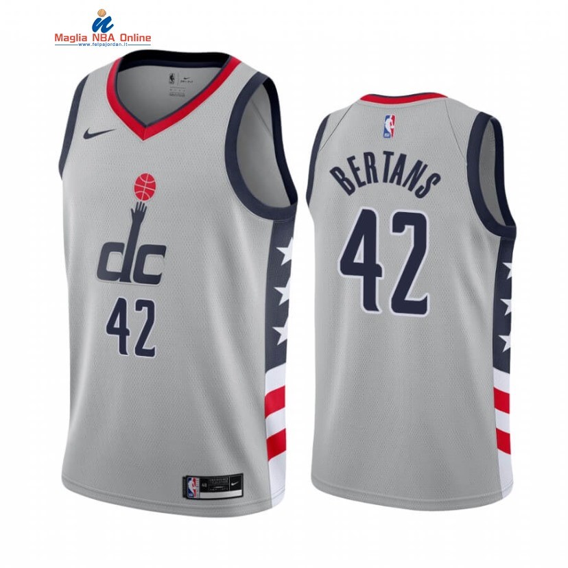 Maglia NBA Nike Washington Wizards #42 Davis Bertans Grigio Città 2020-21 Acquista