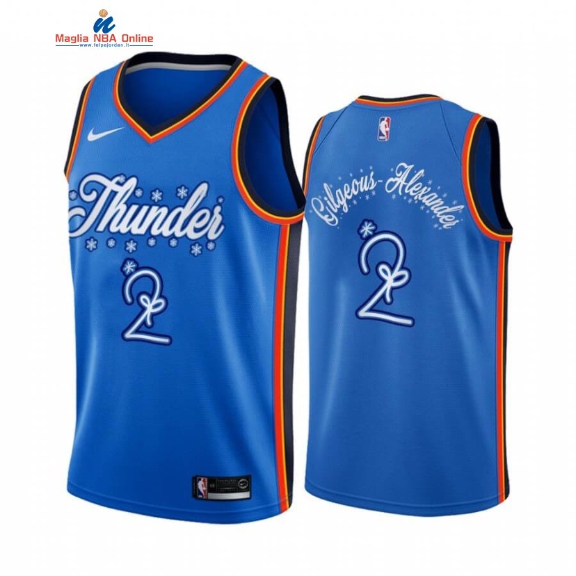 Maglia NBA Oklahoma City Thunder 2020 Natale #2 Shai Gilgeous Alexander Blu Acquista