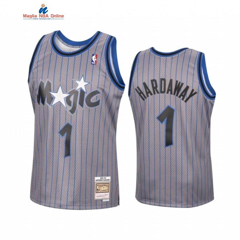 Maglia NBA Orlando Magic #1 Penny Hardaway Grigio Hardwood Classics Acquista