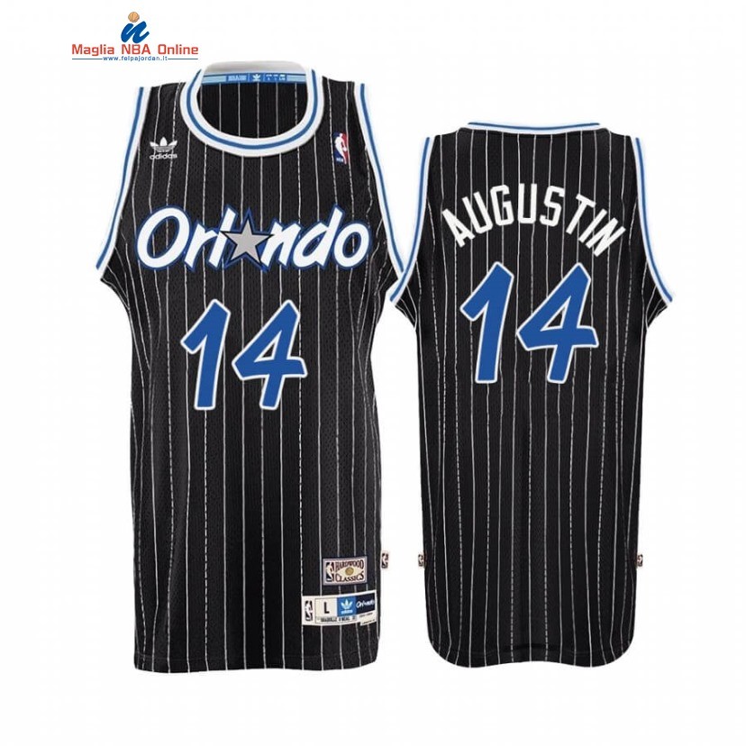 Maglia NBA Orlando Magic #14 D.J. Augustin Nero Throwback Hardwood Classics Acquista