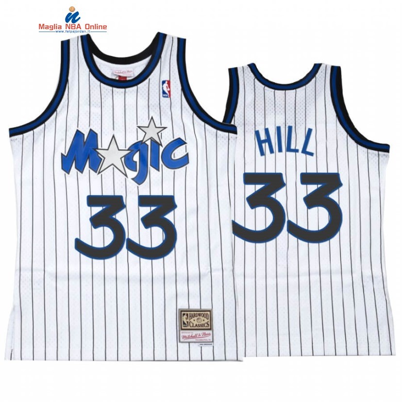 Maglia NBA Orlando Magic #33 Grant Hill Bianco Hardwood Classics Acquista