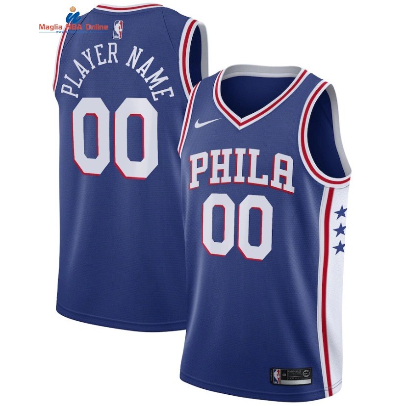 Maglia NBA Philadelphia Sixers #00 Personalizzate Blu Icon 2019-20 Acquista